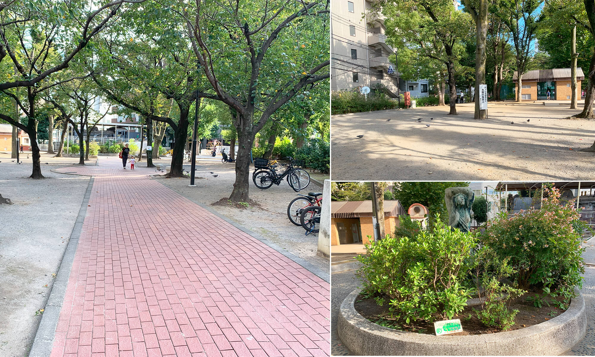 公園入口付近遊歩道など